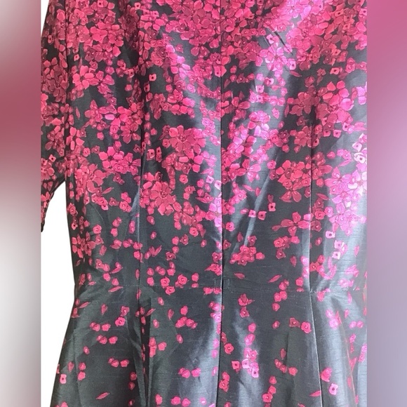 eshakti Placed Floral Print Dupioni Dress Size 16 - Picture 8 of 11